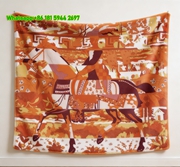 Hermès Autumn Equestrian Print Flannel Throw Blanket IMG_5220